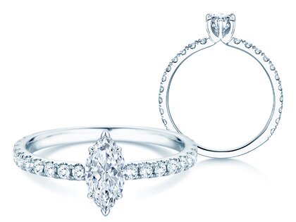 Anello di Fidanzamento Classic 4 Marquise Pavé