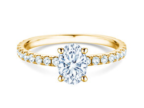 Anello di Fidanzamento Classic 4 Oval Pavé in 9K oro giallo con diamanti naturali 0,87ct G/SI