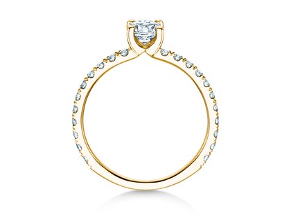 Anello di Fidanzamento Classic 4 Oval Pavé in 9K oro giallo con diamanti naturali 0,87ct G/SI