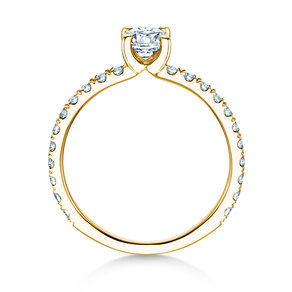 Anello di Fidanzamento Classic 4 Oval Pavé in 9K oro giallo con diamanti naturali 0,87ct G/SI