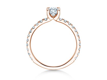 Anello di Fidanzamento Classic 4 Oval Pavé in oro rosa