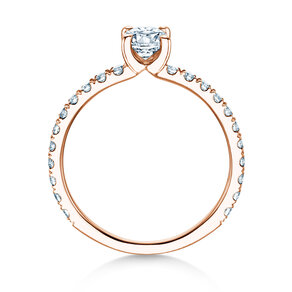 Anello di Fidanzamento Classic 4 Oval Pavé in oro rosa