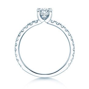 Anello di Fidanzamento Classic 4 Oval Pavé in 9K oro bianco con diamanti naturali 0,87ct