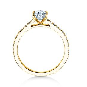 Anello di Fidanzamento Cushion Pavé in 9K oro giallo con diamanti 1,22ct G/SI
