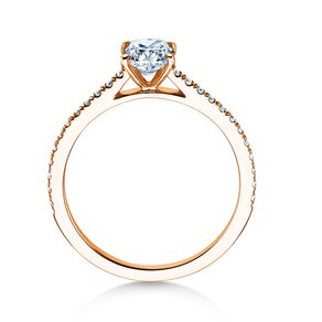 Anello di Fidanzamento Cushion Pavé in 9K oro rosa con diamanti 0,77ct G/SI