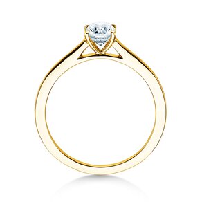 Anello di Fidanzamento Cushion in 14K oro giallo con diamante 0,50ct G/SI