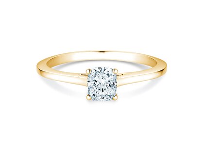 Anello di Fidanzamento Cushion in 14K oro giallo con diamante 0,50ct G/SI