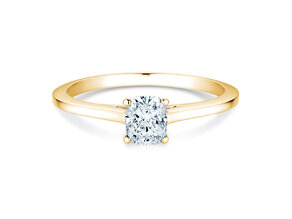 Anello di Fidanzamento Cushion in 14K oro giallo con diamante 0,50ct G/SI