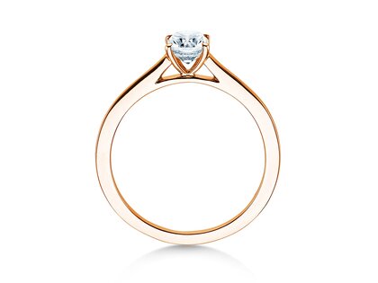 Anello di Fidanzamento Cushion in 14K oro rosa con diamante 0,50ct G/SI