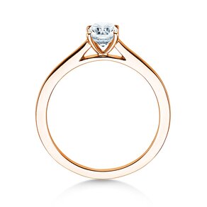 Anello di Fidanzamento Cushion in 14K oro rosa con diamante 0,50ct G/SI