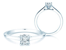 Anello di Fidanzamento Cushion in platino 950/- con diamante 0,70ct G/SI