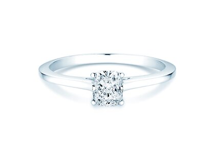 Anello di Fidanzamento Cushion in 14K oro bianco con diamante 0,30ct G/SI