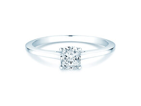 Anello di Fidanzamento Cushion in 14K oro bianco con diamante 0,30ct G/SI