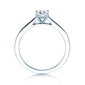 Anello di Fidanzamento Cushion in 14K oro bianco con diamante 0,30ct G/SI