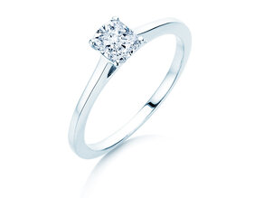 Anello di Fidanzamento Cushion in 14K oro bianco con diamante 0,30ct G/SI