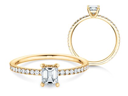 Anello di Fidanzamento Elaine in 14K oro giallo con diamanti 0,86ct G/VS