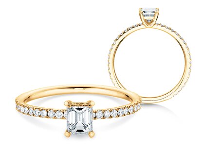 Anello di Fidanzamento Elaine in 18K oro giallo con diamanti 0,86ct