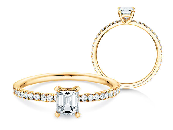 Anello di Fidanzamento Elaine in 14K oro giallo con diamanti 0,86ct G/VS