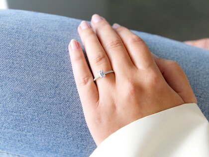 Anello di Fidanzamento Elaine in 14K oro bianco con diamanti 0,86ct G/VS
