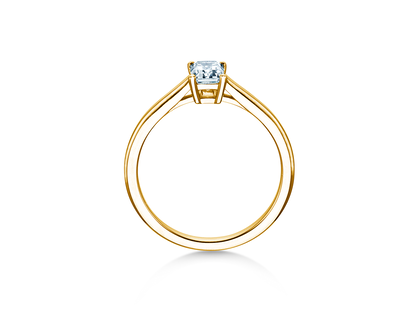 Anello di Fidanzamento Emerald Cross in 18K oro giallo con diamante 1,00ct G/VS