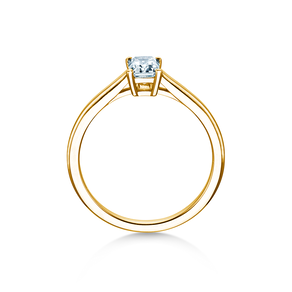 Anello di Fidanzamento Emerald Cross in 18K oro giallo con diamante 1,00ct G/VS