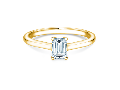 Anello di Fidanzamento Emerald Cross in 18K oro giallo con diamante 1,00ct G/VS