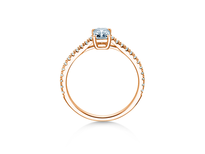Anello di Fidanzamento Emerald Pavé in oro rosa