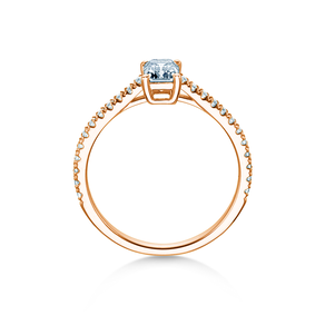 Anello di Fidanzamento Emerald Pavé in oro rosa