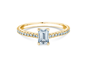 Anello di Fidanzamento Emerald Pavé in oro giallo