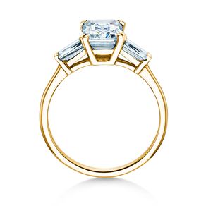 Anello di Fidanzamento Emerald Tapered Baguette in oro giallo