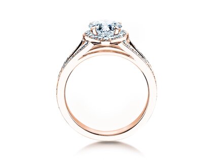 Anello di Fidanzamento Flame in 18K oro rosa con diamanti 1,54ct G/SI