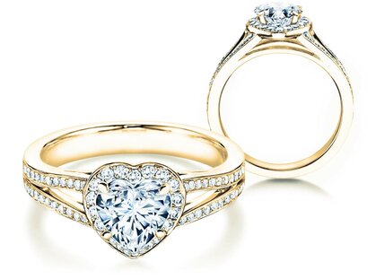 Anello di Fidanzamento Flame in 18K oro giallo con diamanti 1,54ct G/SI