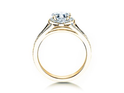 Anello di Fidanzamento Flame in 18K oro giallo con diamanti 1,54ct G/SI