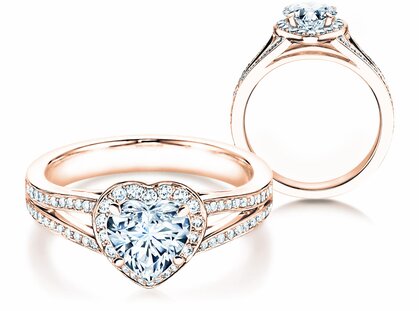 Anello di Fidanzamento Flame in 18K oro rosa con diamanti 1,54ct G/SI