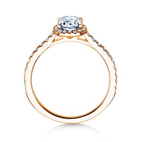 Anello di Fidanzamento Halo Cushion Pavé in 9K oro rosa con diamanti 0,80ct G/SI