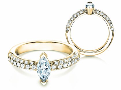 Anello di Fidanzamento Louis in 18K oro giallo con diamanti 1,12ct G/SI
