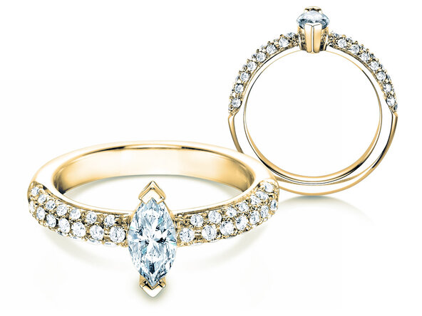Anello di Fidanzamento Louis in 18K oro giallo con diamanti 1,12ct G/SI