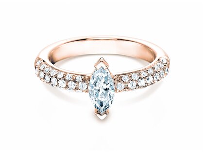 Anello di Fidanzamento Louis in 18K oro rosa con diamanti 1,12ct G/SI