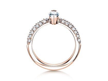 Anello di Fidanzamento Louis in 18K oro rosa con diamanti 1,12ct G/SI