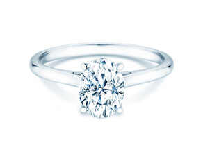Anello di Fidanzamento Oval Cut in 14K oro bianco con diamante 2,00ct G/SI