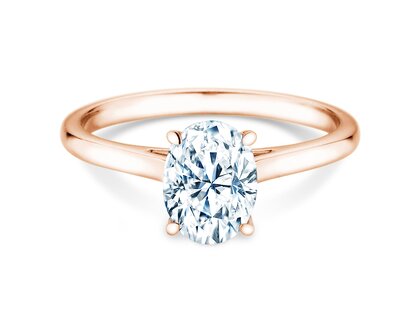 Anello di Fidanzamento Oval Cut in 18K oro rosa con diamante 1,00ct G/SI