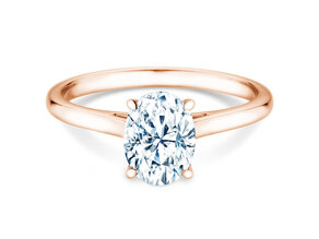 Anello di Fidanzamento Oval Cut in 18K oro rosa con diamante 1,00ct G/SI