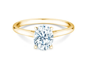 Anello di Fidanzamento Oval Cut in 14K oro giallo con diamante 0,50ct G/SI
