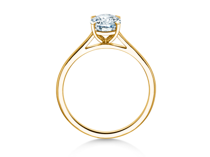 Anello di Fidanzamento Oval Cut in 14K oro giallo con diamante 0,50ct G/SI