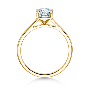 Anello di Fidanzamento Oval Cut in 14K oro giallo con diamante 0,50ct G/SI