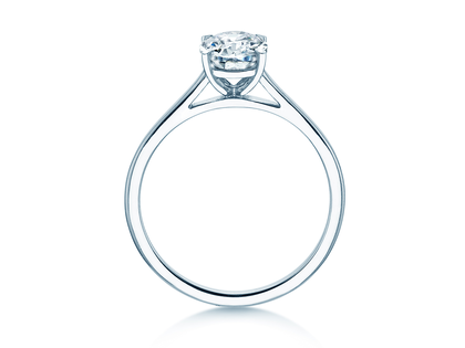 Anello di Fidanzamento Oval Cut in 14K oro bianco con diamante 2,00ct G/SI
