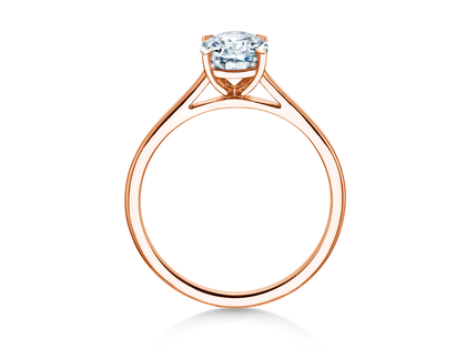 Anello di Fidanzamento Oval Cut in 18K oro rosa con diamante 1,00ct G/SI