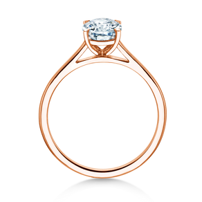 Anello di Fidanzamento Oval Cut in 18K oro rosa con diamante 1,00ct G/SI