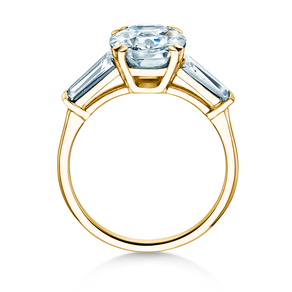 Anello di Fidanzamento Oval Tapered Baguette in 9K oro giallo con diamanti 0,41ct G/SI