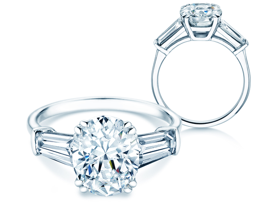 Anello di Fidanzamento Oval Tapered Baguette